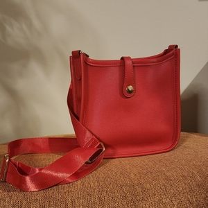 Vegan Leather Red Satchel Bag